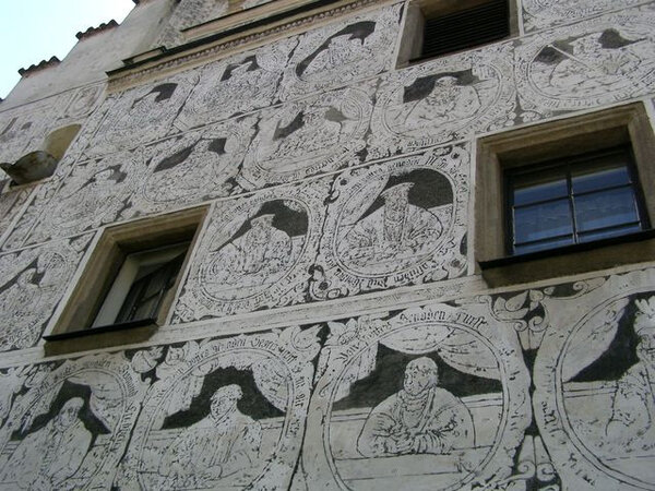 Figurální sgrafito ve Slavonicích (ilustrační foto)