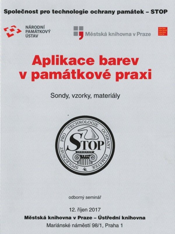 Nový sborník Společnosti pro technologie ochrany památek – STOP – se týká aplikace barev v památkové praxi.
