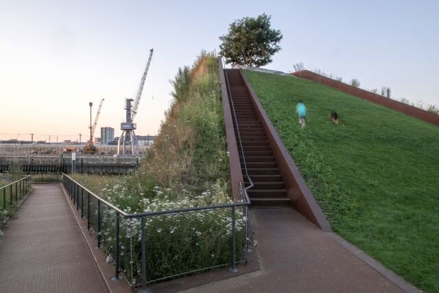 Baakenpark v Hamburku jako jeden z příkladů, o kterých se bude hovořit.