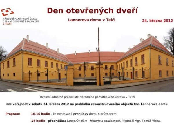 Pozvánka na Den otevřených dveří v Lannerově domě.