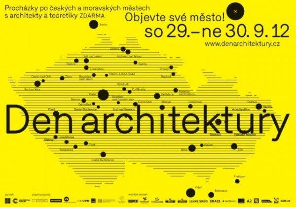Plakát, který zve na akci Den architektury. 