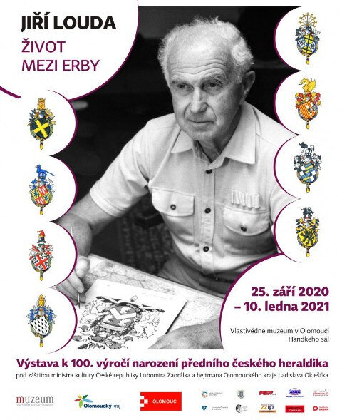 Plakát výstavy uspořádané k životnímu výročí Jiřího Loudy