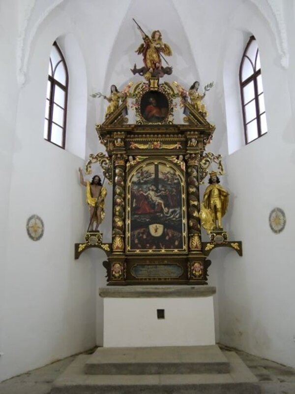 Zrestaurovaný oltář v kostele sv. Marka