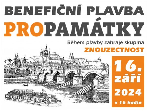 Plakát na Benefiční plavbu PROPAMÁTKY