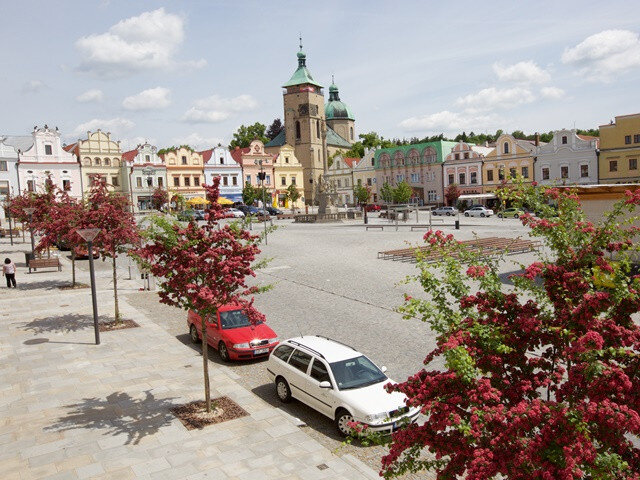 Havlíčkovo náměstí v Havlíčkově Brodě, pohled z radnice