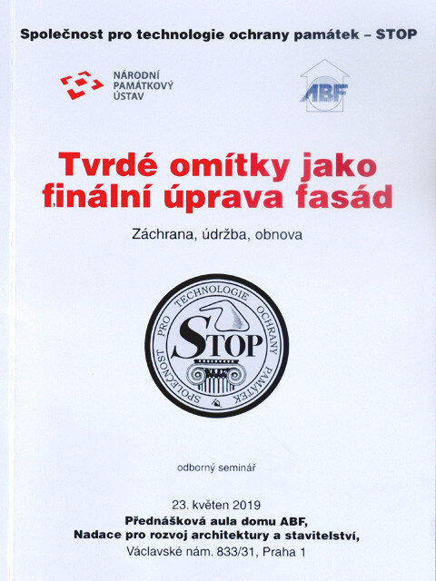 Nový sborník Společnosti pro technologie ochrany památek – STOP se týká problematiky tvrdých omítek.