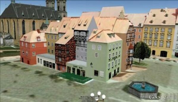 Virtuální 3D model známého Špalíčku v aplikaci Google Earth.