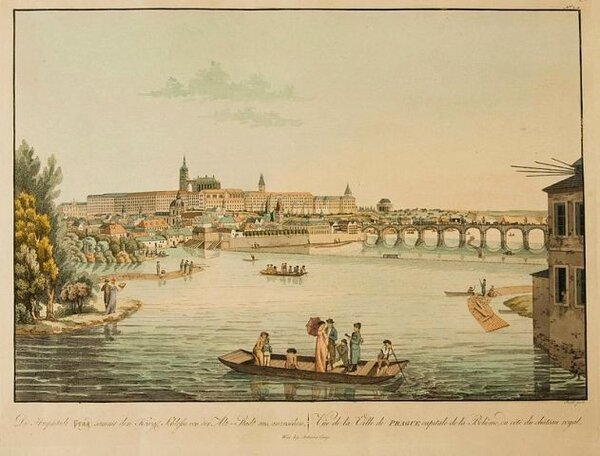 Veduta Karla Postla zobrazuje pohled na Karlův most a Hradčany (ilustrační foto).