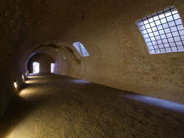 Pohled do nitra kasemat na hradě Špilberku