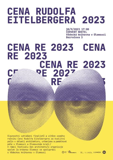 Plakát na slavnostní vyhlášení Ceny Rudolfa Eitelbergera 2023