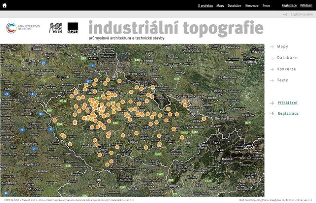 Mapa Industriální topografie