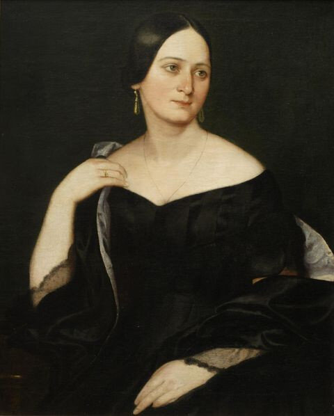 Portrét Boženy Němcové od Josefa Vojtěcha Hellicha (1807-1880)