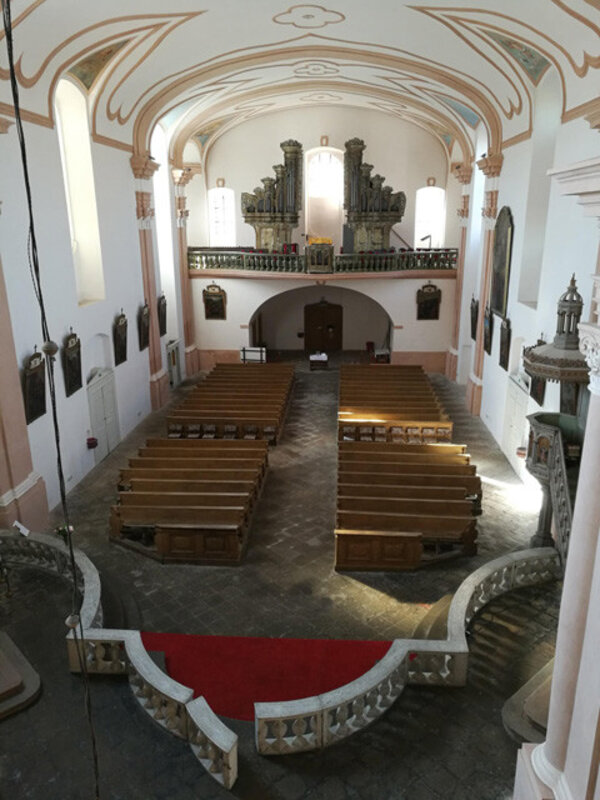 Obnovený interiér kostela